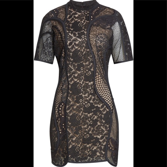 [Stella McCartney] Edith Black Corded Lace Bodycon Mini Dress - ASO Emma Watson - Picture 3 of 16